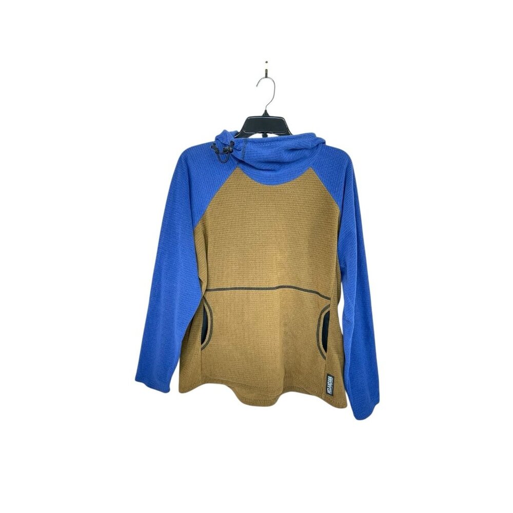 Melanzana Blue and Brown Hooded Pullover